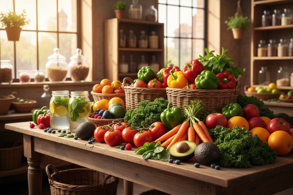 fruits and vegetables in a healthy environement